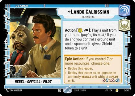 Lando Calrissian - Buying Time (003/262) - Jump to Lightspeed - Premium Star Wars: Unlimited Single from Fantasy Flight Games - Just $0.08! Shop now at Game Crave Tournament Store