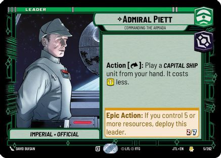 Admiral Piett - Commanding the Armada (005/262) - Jump to Lightspeed - Premium Star Wars: Unlimited Single from Fantasy Flight Games - Just $0.08! Shop now at Game Crave Tournament Store