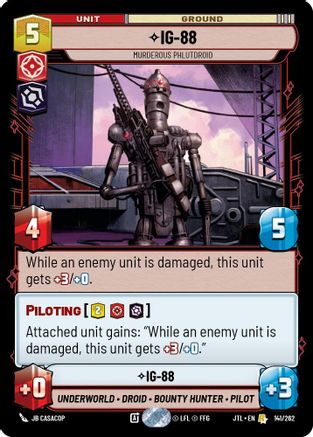 IG-88 - Murderous Phlutdroid (141/262) - Jump to Lightspeed - Premium Star Wars: Unlimited Single from Fantasy Flight Games - Just $0.15! Shop now at Game Crave Tournament Store