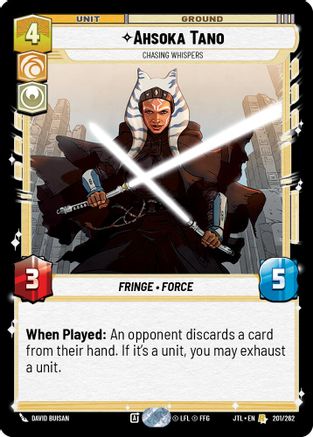 Ahsoka Tano - Chasing Whispers (201/252) - Jump to Lightspeed - Premium Star Wars: Unlimited Single from Fantasy Flight Games - Just $1.64! Shop now at Game Crave Tournament Store