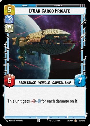 D'Qar Cargo Frigate (052/252) - Jump to Lightspeed - Premium Star Wars: Unlimited Single from Fantasy Flight Games - Just $0.08! Shop now at Game Crave Tournament Store
