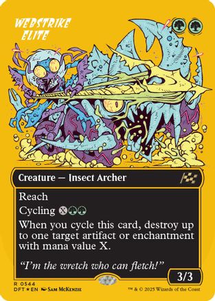 Webstrike Elite (Borderless) (First-Place Foil) (DFT-455) - Aetherdrift Foil - Premium MTG Single from Wizards of the Coast - Just $1.31! Shop now at Game Crave Tournament Store