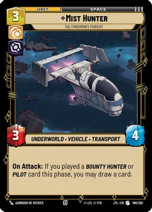 Mist Hunter - The Findsman's Pursuit (186/262) - Jump to Lightspeed - Premium Star Wars: Unlimited Single from Fantasy Flight Games - Just $0.08! Shop now at Game Crave Tournament Store