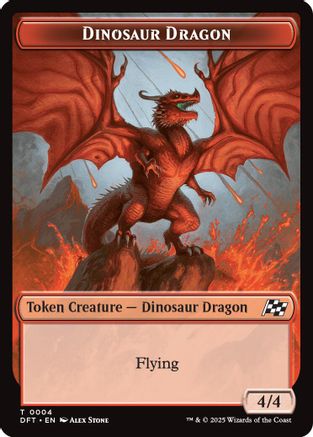 Dinosaur Dragon // Treasure Double-Sided Token (DFT-4 // 11) - Aetherdrift - Premium MTG Single from Wizards of the Coast - Just $0.02! Shop now at Game Crave Tournament Store