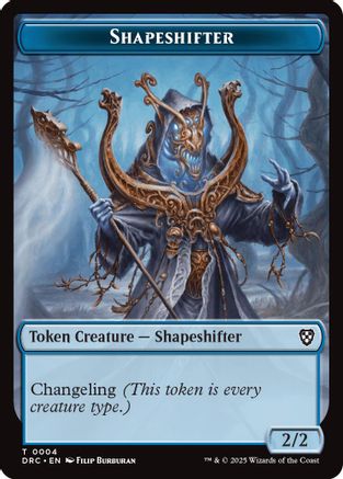 Shapeshifter // Zombie (0003) Double-Sided Token (DRC-4 // 3) - Commander: Aetherdrift
