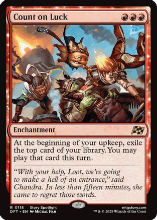 Count on Luck (PPDFT-118) - Promo Pack: Aetherdrift Foil - Premium MTG Single from Wizards of the Coast - Just $0.47! Shop now at Game Crave Tournament Store