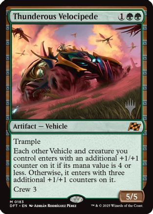 Thunderous Velocipede (PPDFT-183) - Promo Pack: Aetherdrift - Premium MTG Single from Wizards of the Coast - Just $0.63! Shop now at Game Crave Tournament Store