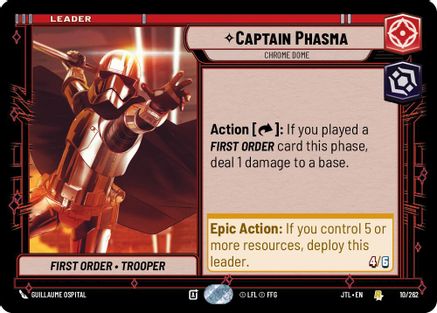 Captain Phasma - Chrome Dome (010/262) - Jump to Lightspeed - Premium Star Wars: Unlimited Single from Fantasy Flight Games - Just $0.08! Shop now at Game Crave Tournament Store