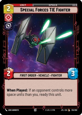 Special Forces TIE Fighter (135/262) - Jump to Lightspeed - Premium Star Wars: Unlimited Single from Fantasy Flight Games - Just $0.08! Shop now at Game Crave Tournament Store