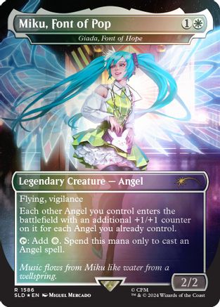 Miku, Font of Pop - Giada, Font of Hope (Rainbow Foil) (SLD-1586) - Secret Lair Drop Series Foil - Premium MTG Single from Wizards of the Coast - Just $3.12! Shop now at Game Crave Tournament Store