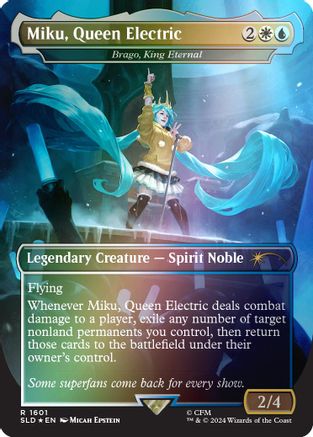 Miku, Queen Electric - Brago, King Eternal (Rainbow Foil) (SLD-1601) - Secret Lair Drop Series Foil - Premium MTG Single from Wizards of the Coast - Just $1.52! Shop now at Game Crave Tournament Store