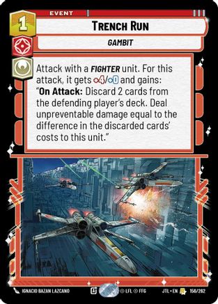 Trench Run (156/262) - Jump to Lightspeed - Premium Star Wars: Unlimited Single from Fantasy Flight Games - Just $0.49! Shop now at Game Crave Tournament Store