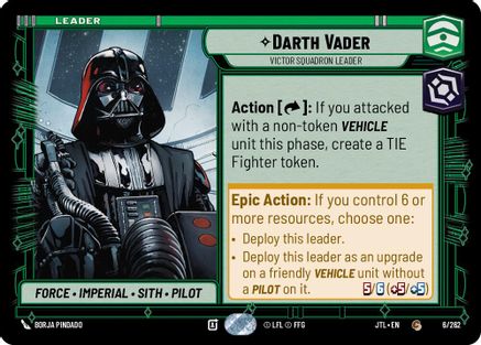 Darth Vader - Victor Squadron Leader (006/262) - Jump to Lightspeed - Premium Star Wars: Unlimited Single from Fantasy Flight Games - Just $0.08! Shop now at Game Crave Tournament Store