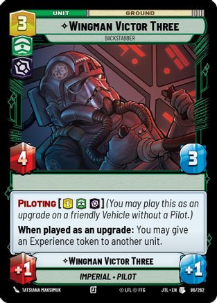Wingman Victor Three - Backstabber (086/262) - Jump to Lightspeed - Premium Star Wars: Unlimited Single from Fantasy Flight Games - Just $0.08! Shop now at Game Crave Tournament Store