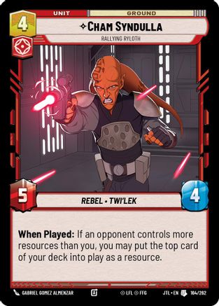 Cham Syndulla - Rallying Ryloth (164/262) - Jump to Lightspeed - Premium Star Wars: Unlimited Single from Fantasy Flight Games - Just $0.08! Shop now at Game Crave Tournament Store