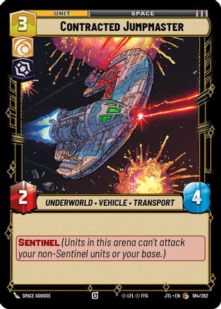 Contracted Jumpmaster (184/262) - Jump to Lightspeed - Premium Star Wars: Unlimited Single from Fantasy Flight Games - Just $0.08! Shop now at Game Crave Tournament Store