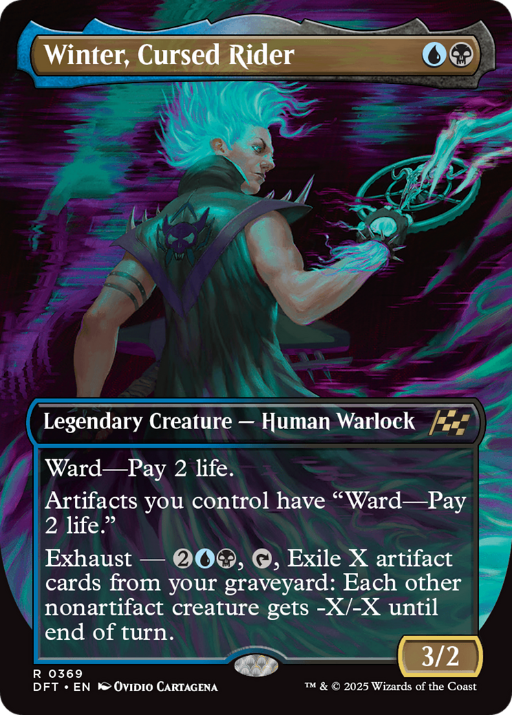 Winter, Cursed Rider (Borderless) (DFT-369) - Aetherdrift Foil - Premium MTG Single from Wizards of the Coast - Just $0.08! Shop now at Game Crave Tournament Store