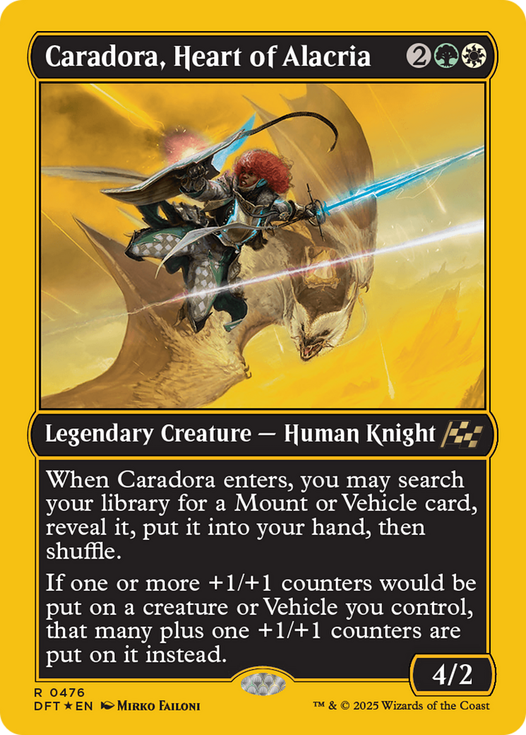 Caradora, Heart of Alacria (First-Place Foil) (DFT-476) - Aetherdrift Foil - Premium MTG Single from Wizards of the Coast - Just $0.49! Shop now at Game Crave Tournament Store