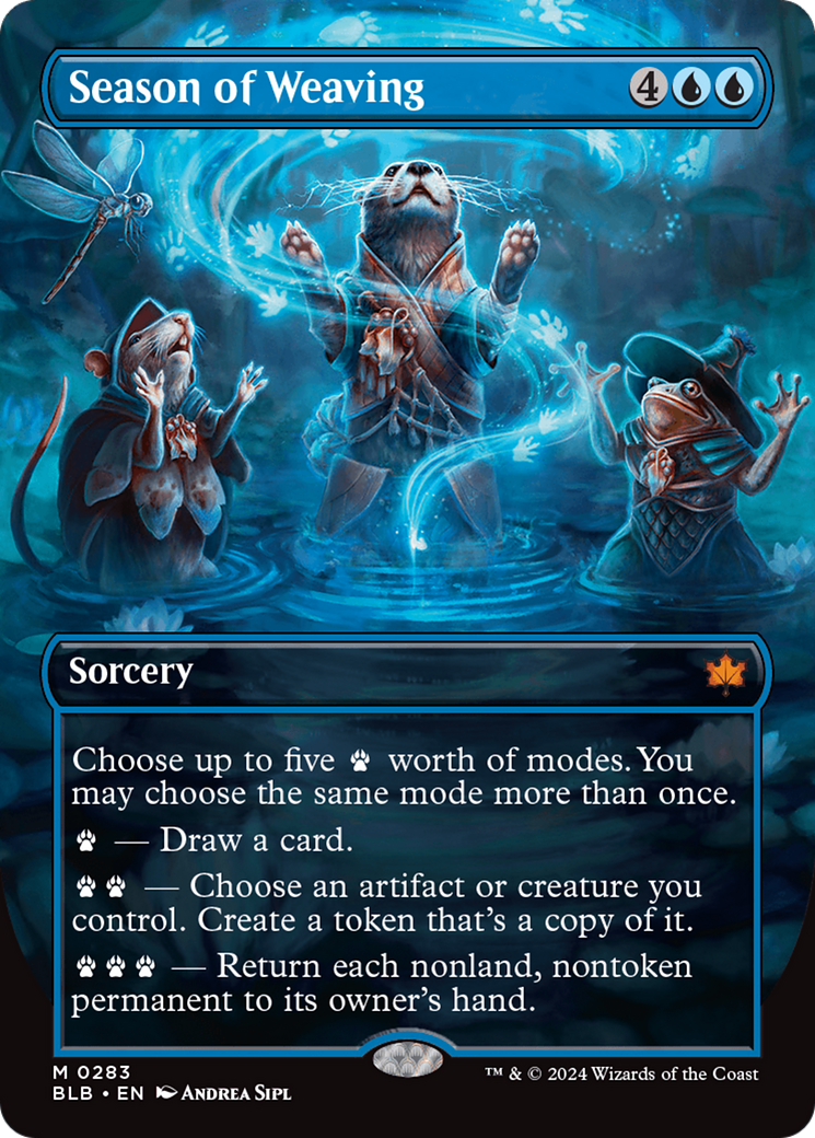 Season of Weaving (BLB-283) - Bloomburrow: (Showcase) (Borderless) - Premium MTG Single from Wizards of the Coast - Just $4.34! Shop now at Game Crave Tournament Store