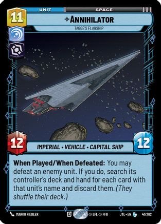 Annihilator - Tagge's Flagship (041/262) - Jump to Lightspeed - Premium Star Wars: Unlimited Single from Fantasy Flight Games - Just $0.82! Shop now at Game Crave Tournament Store