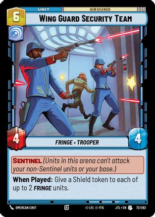 Wing Guard Security Team (072/262) - Jump to Lightspeed - Premium Star Wars: Unlimited Single from Fantasy Flight Games - Just $0.08! Shop now at Game Crave Tournament Store
