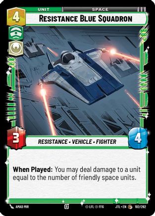 Resistance Blue Squadron (102/262) - Jump to Lightspeed - Premium Star Wars: Unlimited Single from Fantasy Flight Games - Just $0.08! Shop now at Game Crave Tournament Store