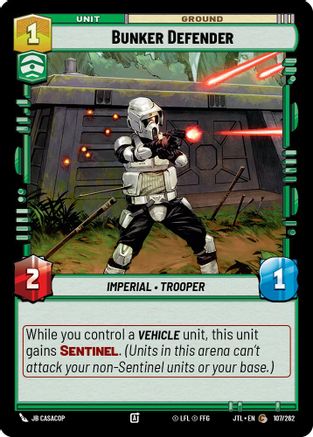 Bunker Defender (107/262) - Jump to Lightspeed - Premium Star Wars: Unlimited Single from Fantasy Flight Games - Just $0.08! Shop now at Game Crave Tournament Store