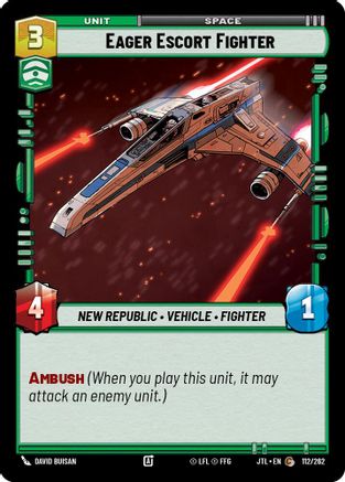 Eager Escort Fighter (112/262) - Jump to Lightspeed - Premium Star Wars: Unlimited Single from Fantasy Flight Games - Just $0.08! Shop now at Game Crave Tournament Store