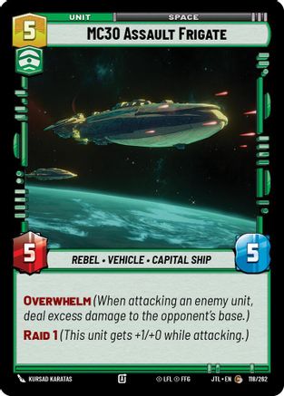 MC30 Assault Frigate (118/262) - Jump to Lightspeed - Premium Star Wars: Unlimited Single from Fantasy Flight Games - Just $0.08! Shop now at Game Crave Tournament Store