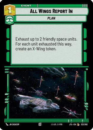 All Wings Report In (122/262) - Jump to Lightspeed - Premium Star Wars: Unlimited Single from Fantasy Flight Games - Just $0.08! Shop now at Game Crave Tournament Store