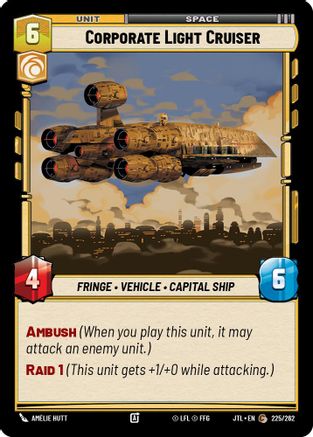 Corporate Light Cruiser (225/262) - Jump to Lightspeed - Premium Star Wars: Unlimited Single from Fantasy Flight Games - Just $0.08! Shop now at Game Crave Tournament Store