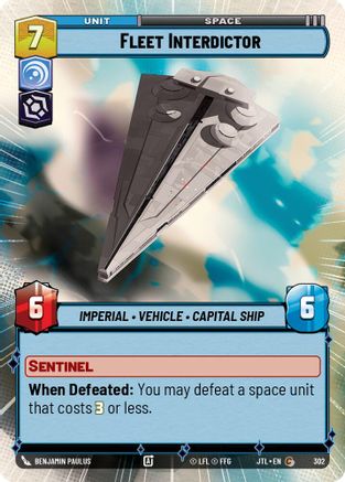 Fleet Interdictor (Hyperspace) (302) - Jump to Lightspeed - Premium Star Wars: Unlimited Single from Fantasy Flight Games - Just $0.09! Shop now at Game Crave Tournament Store