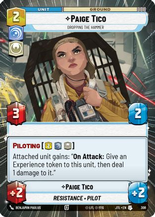 Paige Tico - Dropping the Hammer (Hyperspace) (308) - Jump to Lightspeed - Premium Star Wars: Unlimited Single from Fantasy Flight Games - Just $0.13! Shop now at Game Crave Tournament Store