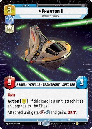 Phantom II - Modified to Dock (Hyperspace) (312) - Jump to Lightspeed - Premium Star Wars: Unlimited Single from Fantasy Flight Games - Just $0.23! Shop now at Game Crave Tournament Store