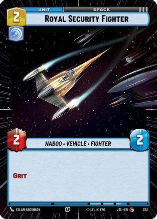 Royal Security Fighter (Hyperspace) (323) - Jump to Lightspeed - Premium Star Wars: Unlimited Single from Fantasy Flight Games - Just $0.08! Shop now at Game Crave Tournament Store