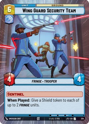 Wing Guard Security Team (Hyperspace) (334) - Jump to Lightspeed - Premium Star Wars: Unlimited Single from Fantasy Flight Games - Just $0.08! Shop now at Game Crave Tournament Store
