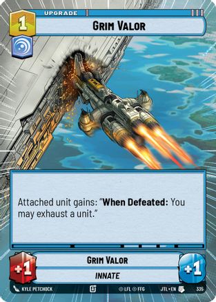 Grim Valor (Hyperspace) (335) - Jump to Lightspeed - Premium Star Wars: Unlimited Single from Fantasy Flight Games - Just $0.08! Shop now at Game Crave Tournament Store