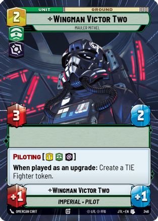 Wingman Victor Two - Mauler Mithel (Hyperspace) (346) - Jump to Lightspeed - Premium Star Wars: Unlimited Single from Fantasy Flight Games - Just $0.28! Shop now at Game Crave Tournament Store