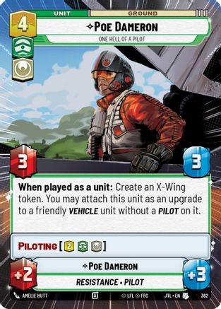 Poe Dameron - One Hell of a Pilot (Hyperspace) (362) - Jump to Lightspeed - Premium Star Wars: Unlimited Single from Fantasy Flight Games - Just $0.28! Shop now at Game Crave Tournament Store