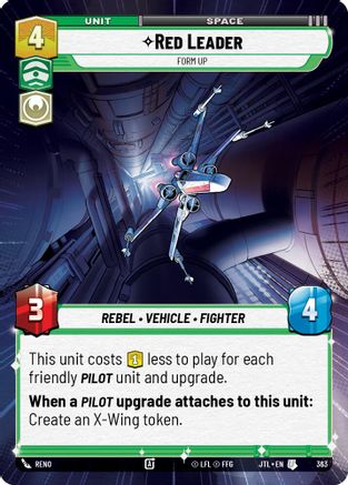 Red Leader - Form Up (Hyperspace) (363) - Jump to Lightspeed - Premium Star Wars: Unlimited Single from Fantasy Flight Games - Just $0.08! Shop now at Game Crave Tournament Store