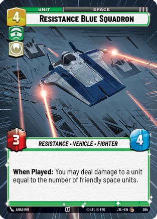 Resistance Blue Squadron (Hyperspace) (364) - Jump to Lightspeed - Premium Star Wars: Unlimited Single from Fantasy Flight Games - Just $0.08! Shop now at Game Crave Tournament Store