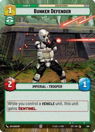 Bunker Defender (Hyperspace) (369) - Jump to Lightspeed - Premium Star Wars: Unlimited Single from Fantasy Flight Games - Just $0.08! Shop now at Game Crave Tournament Store