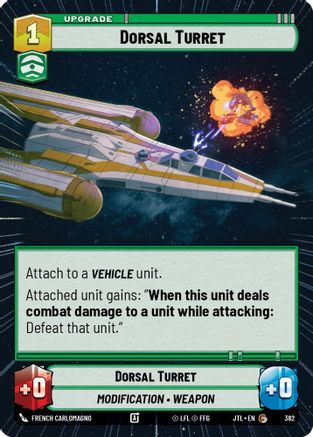 Dorsal Turret (Hyperspace) (382) - Jump to Lightspeed - Premium Star Wars: Unlimited Single from Fantasy Flight Games - Just $0.08! Shop now at Game Crave Tournament Store
