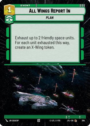 All Wings Report In (Hyperspace) (384) - Jump to Lightspeed - Premium Star Wars: Unlimited Single from Fantasy Flight Games - Just $0.08! Shop now at Game Crave Tournament Store