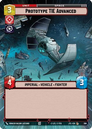 Prototype TIE Advanced (Hyperspace) (398) - Jump to Lightspeed - Premium Star Wars: Unlimited Single from Fantasy Flight Games - Just $0.09! Shop now at Game Crave Tournament Store
