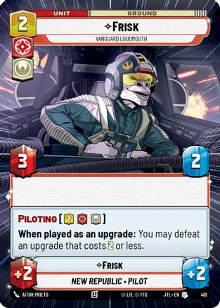 Frisk - Vanguard Loudmouth (Hyperspace) (410) - Jump to Lightspeed - Premium Star Wars: Unlimited Single from Fantasy Flight Games - Just $0.09! Shop now at Game Crave Tournament Store