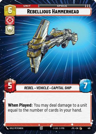 Rebellious Hammerhead (Hyperspace) (415) - Jump to Lightspeed - Premium Star Wars: Unlimited Single from Fantasy Flight Games - Just $0.08! Shop now at Game Crave Tournament Store