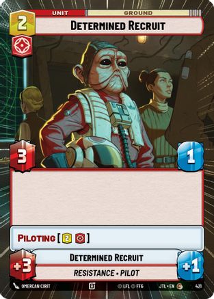 Determined Recruit (Hyperspace) (421) - Jump to Lightspeed - Premium Star Wars: Unlimited Single from Fantasy Flight Games - Just $0.08! Shop now at Game Crave Tournament Store