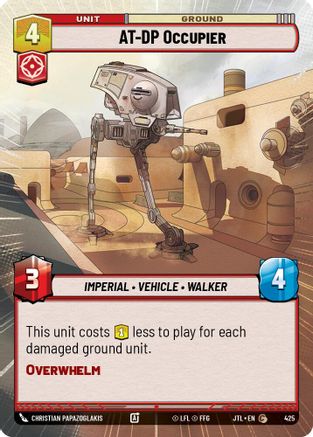 AT-DP Occupier (Hyperspace) (425) - Jump to Lightspeed - Premium Star Wars: Unlimited Single from Fantasy Flight Games - Just $0.08! Shop now at Game Crave Tournament Store