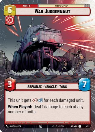 War Juggernaut (Hyperspace) (432) - Jump to Lightspeed - Premium Star Wars: Unlimited Single from Fantasy Flight Games - Just $0.53! Shop now at Game Crave Tournament Store